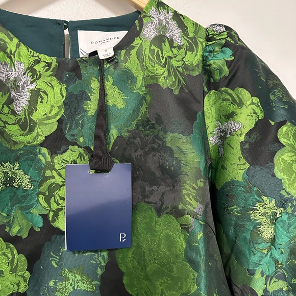 POMANDER PLACE Green Jacquard Lyla Blouse NEW - Picture 7 of 11